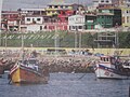 Vista desde el mar hacia parte de la comuna, (calle Barros Luco).