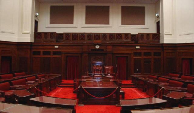 The Senate chamber at Old Parliament House, Canberra, where the Parliament met between 1927 and 1988.