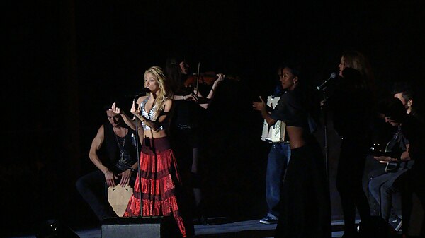 Shakira performing "Gypsy" on The Sun Comes Out World Tour