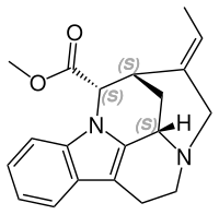 Skeletal formula of Pleiocarpamine.svg