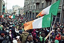 Moscow hosts an annual Saint Patrick's Day festival. St Patrick's Day 2012 in Moscow.jpg