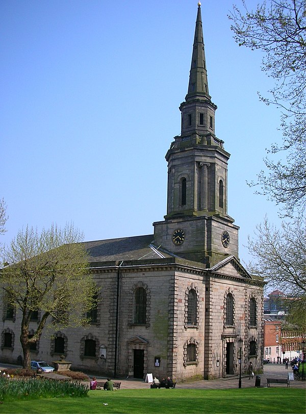 St Paul's Church in St Paul's Square was completed in 1779, although the spire was not added until 1823.