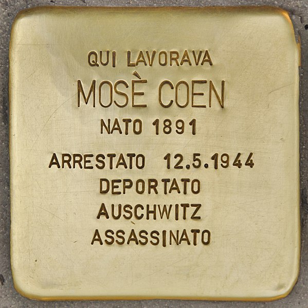 File:Stolperstein für Mose Coen (Ancona).jpg