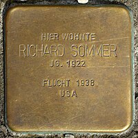 Stolperstein for Richard Sommer (1922) in Memmingen.jpg