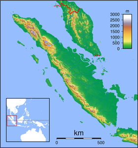 Tanjung Balai situas en Sumatra Topography