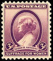 Commemorative stamp of Susan B. Anthony issued in 1936.[217]