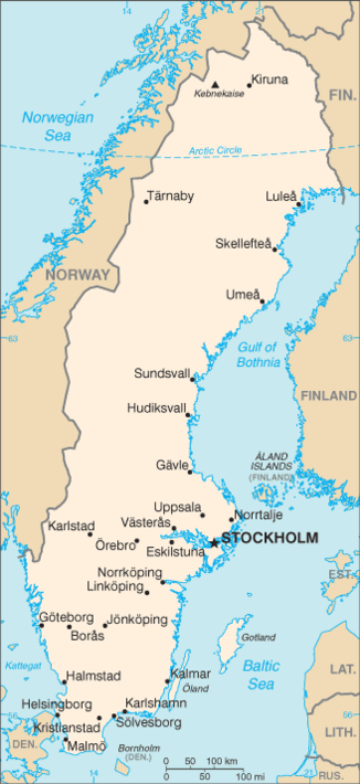 map of Sweden