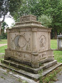 Tomb of Harriet Thomson, St Mary's Burial Ground, Putney, London Table tomb 02.JPG