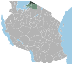 Расположение района Тариме в Танзании