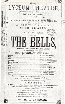 Programme for the opening night of The Bells, 25 November 1871 The-bells-1871.jpg