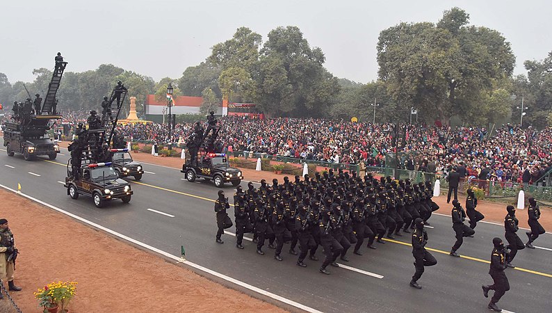 National Security Guard commandos marching in the 2017 Republic Day Parade.
