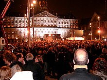 Demonstration at the Dam square after Van Gogh was killed