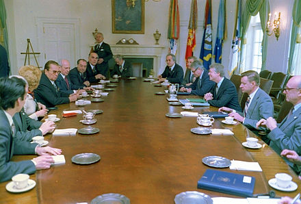 Tito and Jimmy Carter hold a meeting between U.S. and Yugoslav officials in 1978