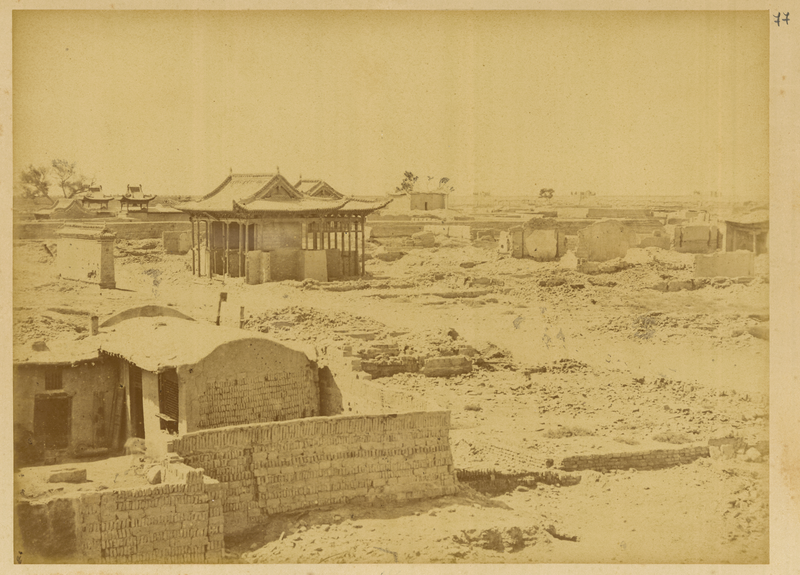 File:Town of Anxi on the Edge of the Gobi, Ruins Surrounded with an Earthen Wall. Xinjiang, China, 1875 WDL2067.png