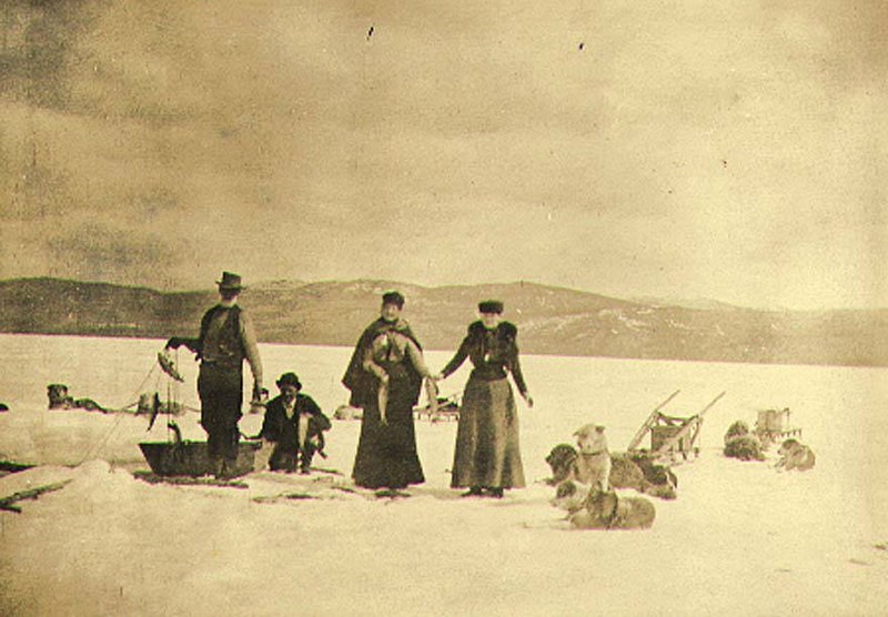 File:Two men and two women ice fishing at Lake Laberge, Yukon Territory, April 29, 1902 (MEED 134).jpg