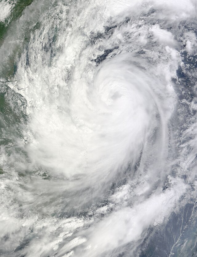 Ketsana shortly before being upgraded to a typhoon on September 28