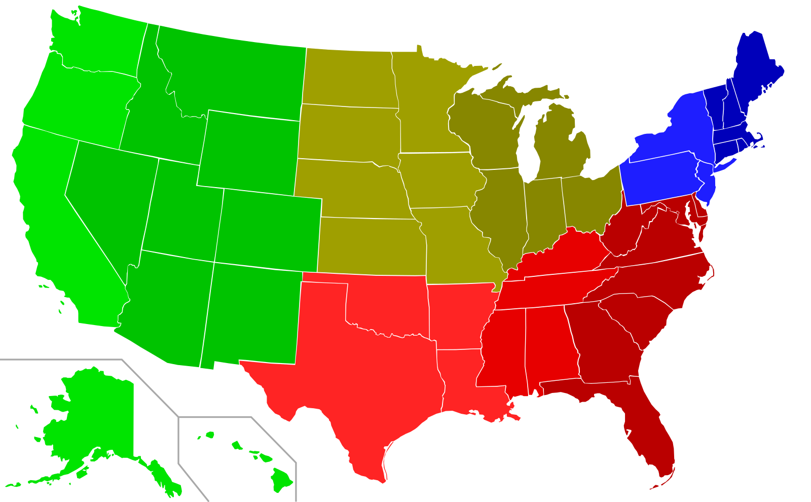 Regional america. Северо-Восток США Макрорайоны. Макрорегион Юг США штаты. Южный макрорегион США штаты. Северо-восточные центральные штаты США.