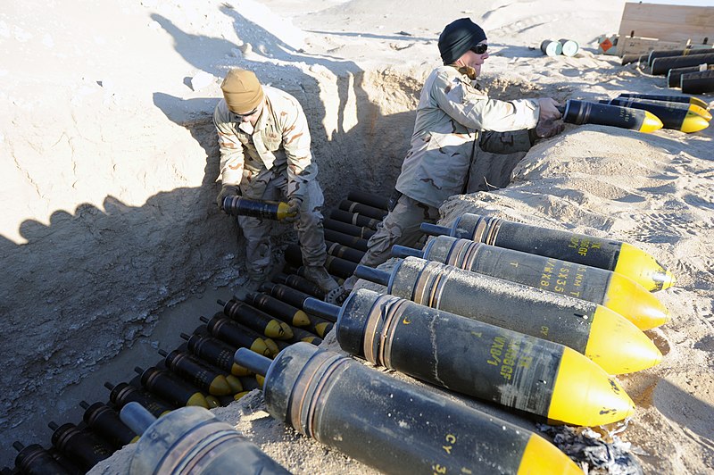 File:US Navy 111214-N-BA263-276 Explosive ordnance disposal technicians assigned to Commander, Task Group (CTG) 56.1 build a 1,500-pound munitions dispo.jpg