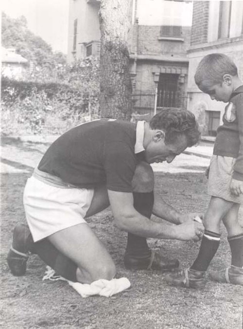 Sandro Mazzola in 1949 with his father Valentino