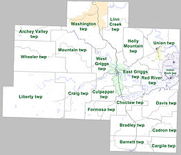 Kaart van Van Buren County