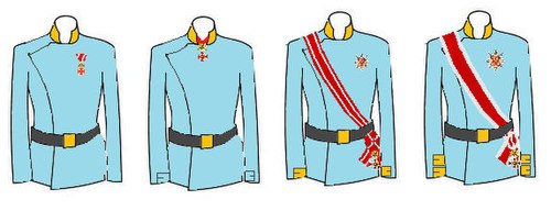 Viermaal de Oostenrijkse Leopoldsorde op uniformen.jpg