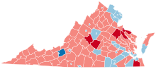 County and Independent City Flips:
Democratic
Hold
Gain from Republican
Republican
Hold
Gain from Democratic Virginia County Flips 2016.svg