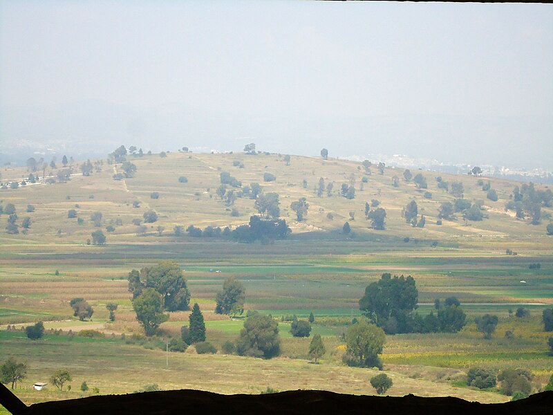 File:Vista panorámica desde el basamento techado en Cacaxtla.JPG