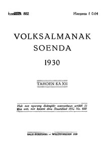 Volksalmanak Soenda 1930