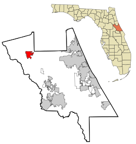 Volusia County Florida Incorporated and Unincorporated areas Pierson Highlighted.svg