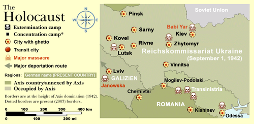 Carte de la Shoah en Ukraine.