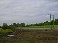 Zajvédő fal a nyílt vonalon (Cegléd–Szeged-vasútvonal)