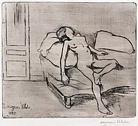 Fillette nue allongée sur un canapé (Nude young girl lying on a sofa) - Suzanne Valadon Musée Toulouse-Lautrec