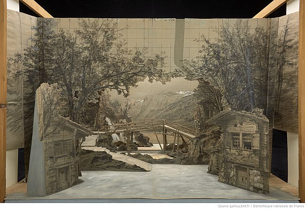 Set design for act 1 in a 19th-century production