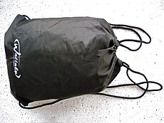 A duffel bag (without contents — 60 g)