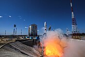 The launch of the Soyuz-2.1a from Vostochny Cosmodrome on 28 April 2016.