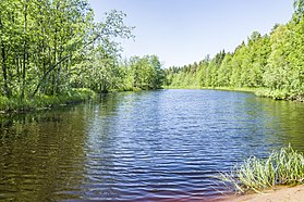 Chernoye-järvi lähellä Malaya Subbotikhan kylää, Vjatka-joen oikean rannan tulva Malaya Subbotikhan kylän ja Sidorovkan kylän välillä