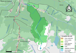 Kolorowa mapa przedstawiająca użytkowanie gruntów.