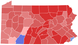 1998 United States Senate election in Pennsylvania results map by county.svg