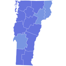 2010 United States Senate election in Vermont results map by county.svg