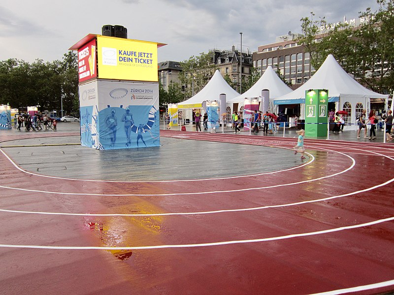 File:2014 Zurich European Athletic Championships - Swiss Village at Sechseläutenplatz (Ank Kumar) 03.jpg