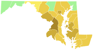 2016 Maryland Democratic Presidential Primary election by county.svg