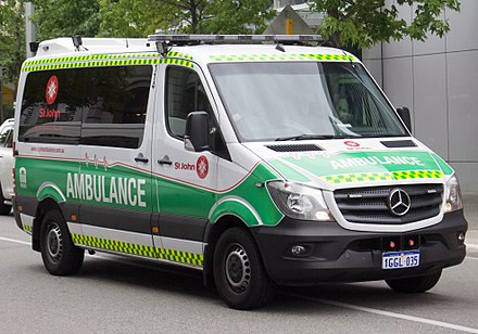 An ambulance from St John Ambulance WA in Perth