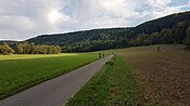 Teilnehmer kurz nach Gamburg am Taubertalradweg