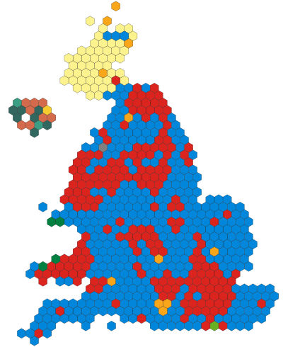 Equal-area projection of constituencies