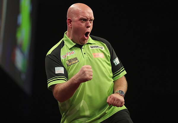 Michael van Gerwen at the Premier League Darts Play-offs in Berlin (2022)