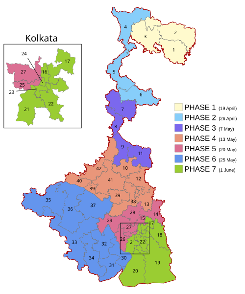 File:2024 Indian general election in WB schedule.svg