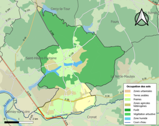 Barevná mapa znázorňující využití půdy.