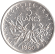 Une pièce de 5 francs (1960).