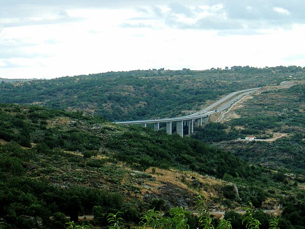 European route 80 in the section Guarda - Vilar Formoso, Portugal.