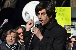 Арон Шварц през 2012 година в протест срещу SOPA